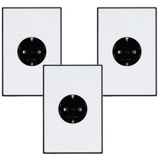 TILINS 1孔插座 黑白色, 3個