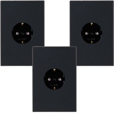 TILINS 1孔插座 深黑色, 3個