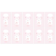 Donna&deco 動物朋友們的對話框明信片 10入 + 信封 10入 + 貼紙 10入套組, 1套, 050 很高興見到你 兔子