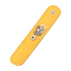 BomBom Living掏耳棒 6種組+皮革收納盒 黃色, 1套