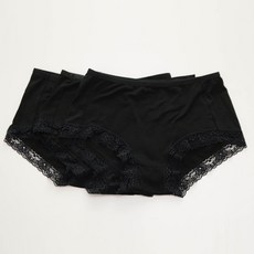 GLAM GONGGAM Halley女款彈性天絲棉內褲 3件組, 黑色, 黑色, 黑色