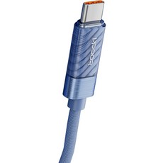 Tokey C型-C型100W LED顯示快速充電線, 1個, 藍色, 2m