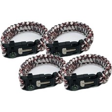 벅703 露營登山緊急用傘繩求生手環 26cm, 4個, 混搭白