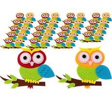 minhwashop 教室環境佈置 不織布佈告欄裝飾 小型貓頭鷹 ULVOL041D, 20套, 混合色