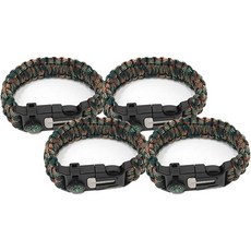 벅703 露營登山緊急用傘繩求生手環 26cm, 4個, 混搭綠