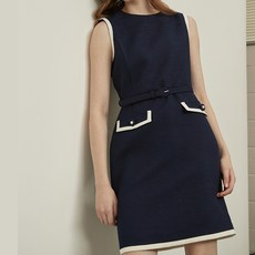JuliynCalla Floral Doors Juliy 26 粗花呢 Miranda 洋裝, 海軍藍