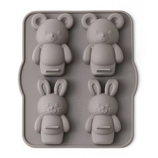 KOTA 矽膠瑪德蓮模具 4格 兔子 熊 MP089, 1個