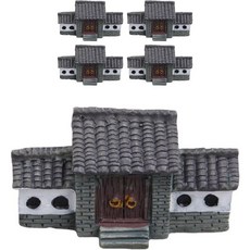 softholic 復古房屋生態缸花盆室內擺飾 5入, 混合顏色