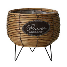 에브리스텝 등나무 바구니 화분 받침, 브라운