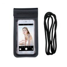 BomBom Living簡約手機觸控螢幕防水包 大, 黑色, 1個