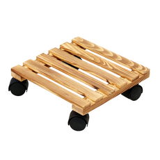 이선생마켓 원목 화분 받침대 360도 바퀴회전, 브라운