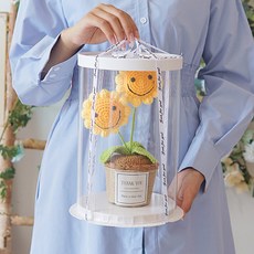 入學紀念日向日葵娃娃 2入+花盆禮物組, 橘色