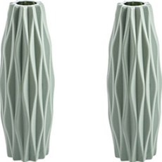 마크하스 모던 꽃병 롱다이아몬드, 그린, 2개