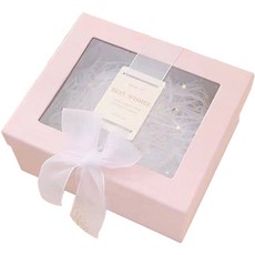 Maket Gamseong 方形開窗禮物盒, 粉紅色, 2個