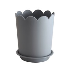 Mihwabujang 波浪盆 輕便換盆 圓形縫隙盆 塑膠 中型 大型 特大型 長型 縫隙花盆, 02 北歐灰