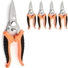 Monasif Baramangs 不鏽鋼家用園藝剪刀 橘色 直刃, 5個