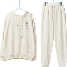 카포넬 남성용 레터링 후드티 + 조거팬츠 세트 CL1003