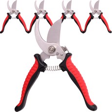 Monasheup防滑手柄園藝剪刀 紅色黑色, 5個