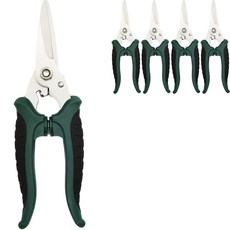 Monasiff Baramangs 不鏽鋼家用園藝剪刀 綠色直刃, 5個