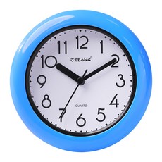 市場計劃圓形防水浴室時鐘, 藍色