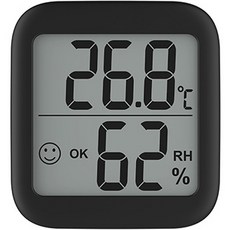 The Living壁掛式數位溫濕度計, 黑色, 1個