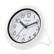 마켓플랜 원형 방수 욕실시계, 화이트