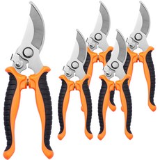 Monasif Balamangseu 不鏽鋼家用園藝剪刀 橘色彎刃, 5個