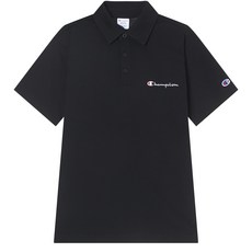 챔피온 남녀공용 ASIA 자수 스크립트 로고 반팔 폴로 티셔츠