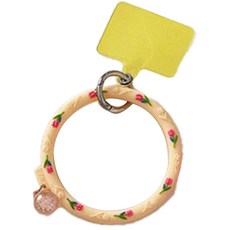 라니마켓 튤립 디테일 빅링 핸드폰 손목 걸이, 옐로우, 1개