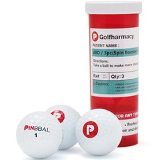 PINBBAL 聚氨酯高爾夫3層球 3顆入+藥罐造型盒, 1套, Clova White