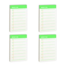 Bfancy Highlight 便條紙 週計畫 S, 4個, 螢光