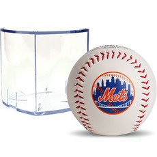 RAWLINGS MLB 官方標誌球 紐約大都會 + 方形球盒 RBOF2, 1套, 單一商品