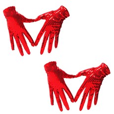 PARTYSHOW 派對亮片手套 雙手套組, 紅色, 2套