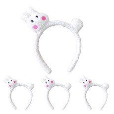 PARTYSHOW 仿貂毛兔子玩偶髮箍, 混色, 4個