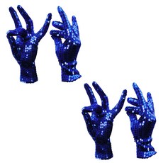 PARTYSHOW 派對亮片手套 雙手套組, 藍色, 2套