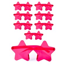 PARTYSHOW 透明星星造型眼鏡, 8個, 桃紅色