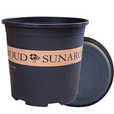 살림앤 플라스틱 넓은 화분 + 화분받침 세트 16cm, 블랙, 1개