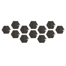 Ditri 六角形壓克力壁鏡 26.5cm 12入, 黑色