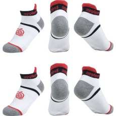 applerind 女性運動雙層緩衝短襪3雙組, 04 白色, 1套