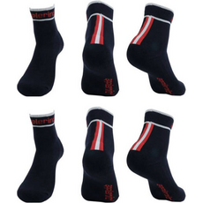 applerind 男款運動雙層緩衝中筒襪3雙組, 02 海軍藍, 1個