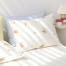 韓國 amante 餅乾熊半超細纖維雙層枕頭套