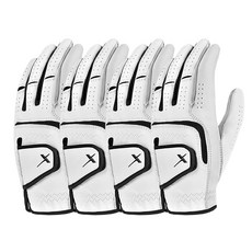 Gear X 男用半羊皮 The New 高爾夫手套 左手用 4入組, 白色, 4個