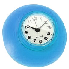 彩虹吸盤式防水防潮浴室時鐘, 藍色