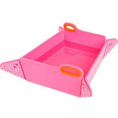 펫토리아 르칙 반려동물 피크닉 접이식기, 핑크 + 화이트, 1개
