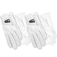 BRENCE 女用 B tour 全羊皮高爾夫手套 雙手用 2件組, 白色, 2套