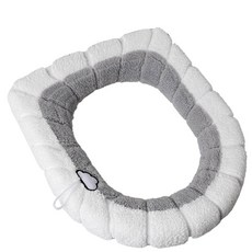 Daily Living 泰迪絨刷毛馬桶坐墊套, 雲朵雙色灰, 2個