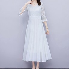 ATTERLIC Rosling 雪紡新娘洋裝 02099 含大尺碼, 白色