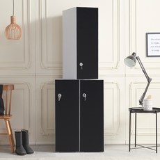 가구의가치 분리형 캐비넷 상부장, 무광 블랙, 1단