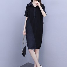 아뗄릭 pk 카라 버튼 커버 미디 원피스 02081 빅사이즈 포함