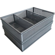 생활을그리다 칸막이 조절 주방 수납함 그레이, 2개